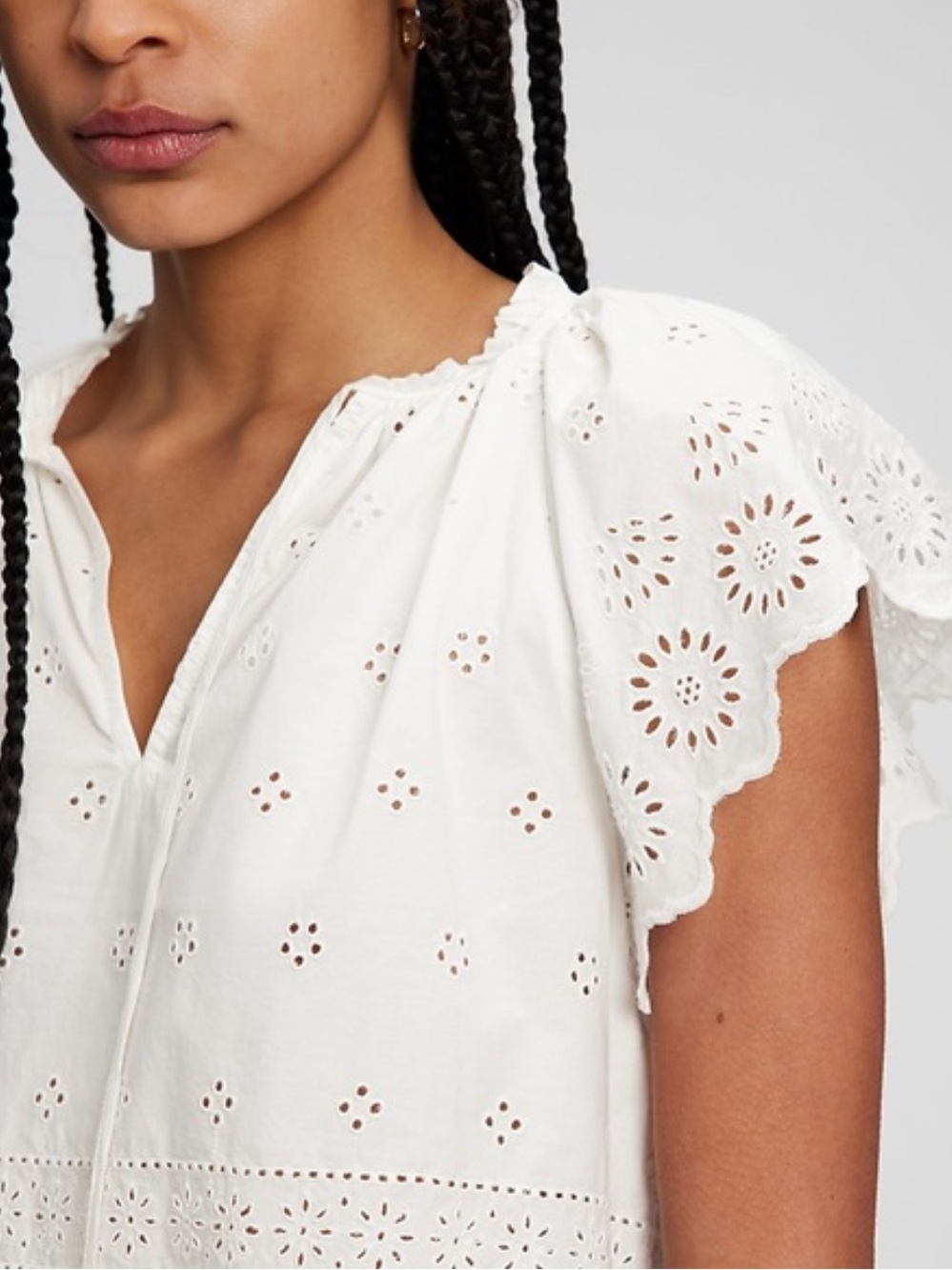 GAP White Eyelet Tunic Top
